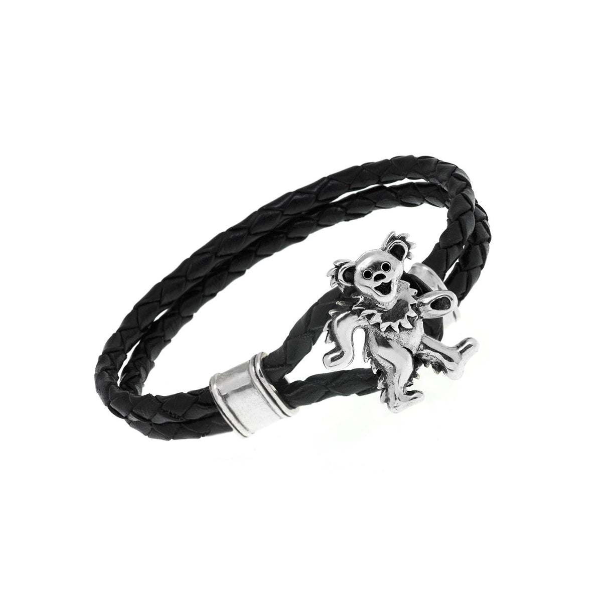 Dancing Bear Sterling Silver Leather Bracelet from Cynthia Gale New York