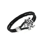 Dancing Bear Sterling Silver Leather Bracelet from Cynthia Gale New York