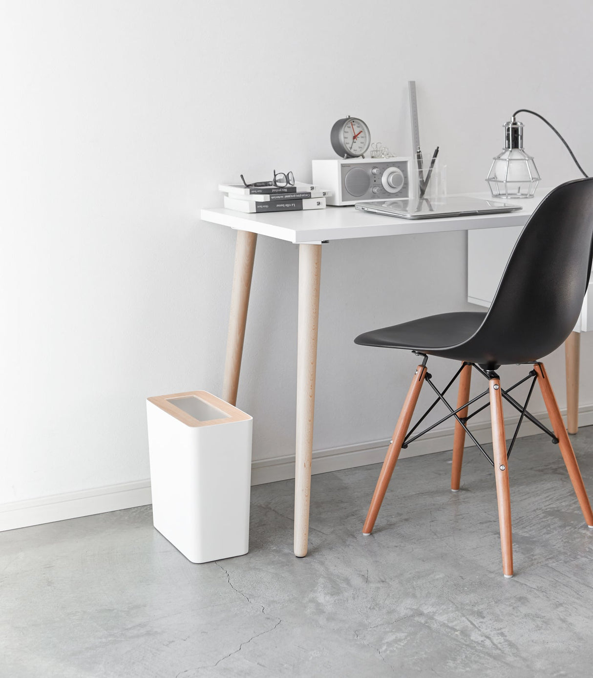 Trash Can - Two Styles - Steel + Wood from Yamazaki Home