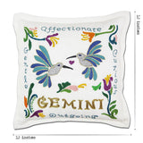 Gemini Astrology Hand-Embroidered Pillow by Cat Studio from Quirks!