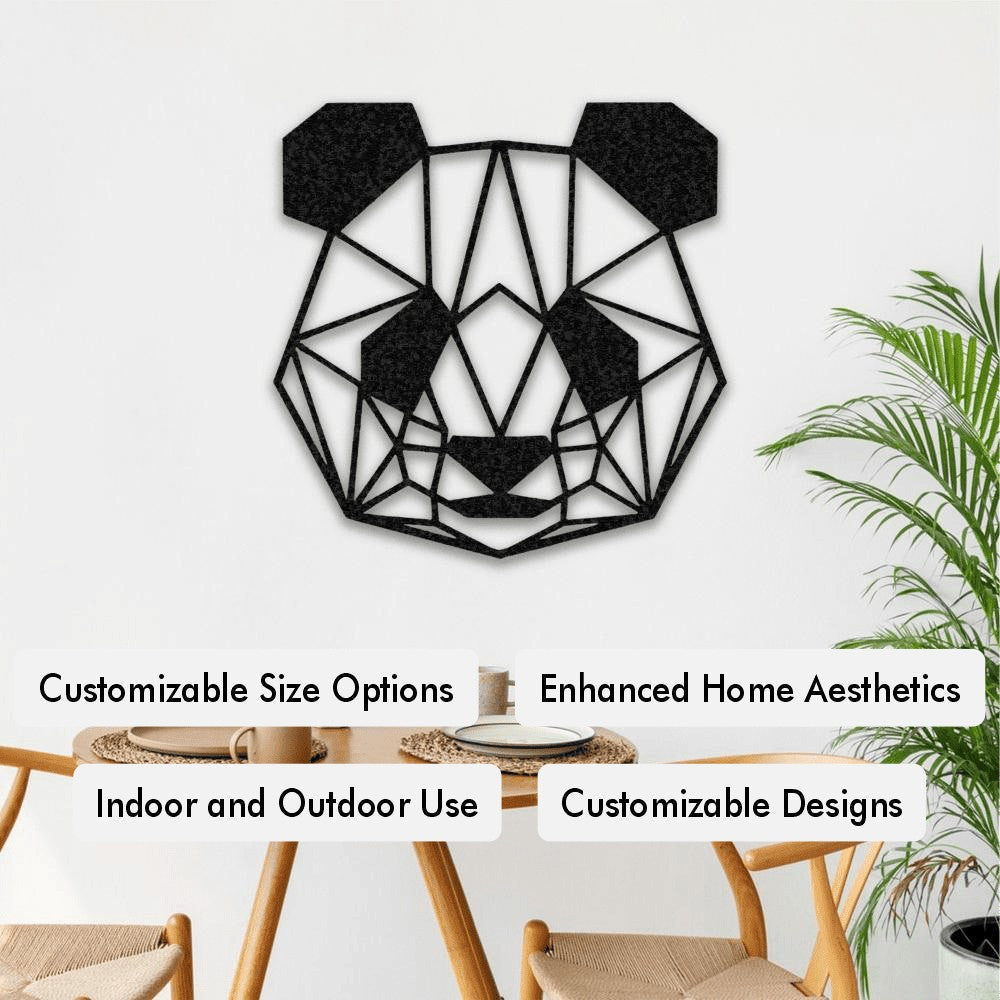 Metal Geometric Panda Line Art from VITAHOME DESIGN LLC