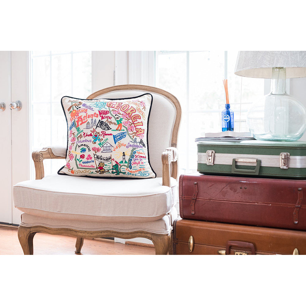 Georgia Hand-Embroidered Pillow from Quirks!