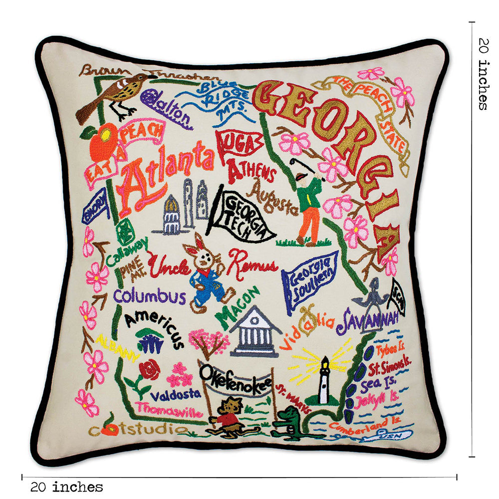 Georgia Hand-Embroidered Pillow from Quirks!