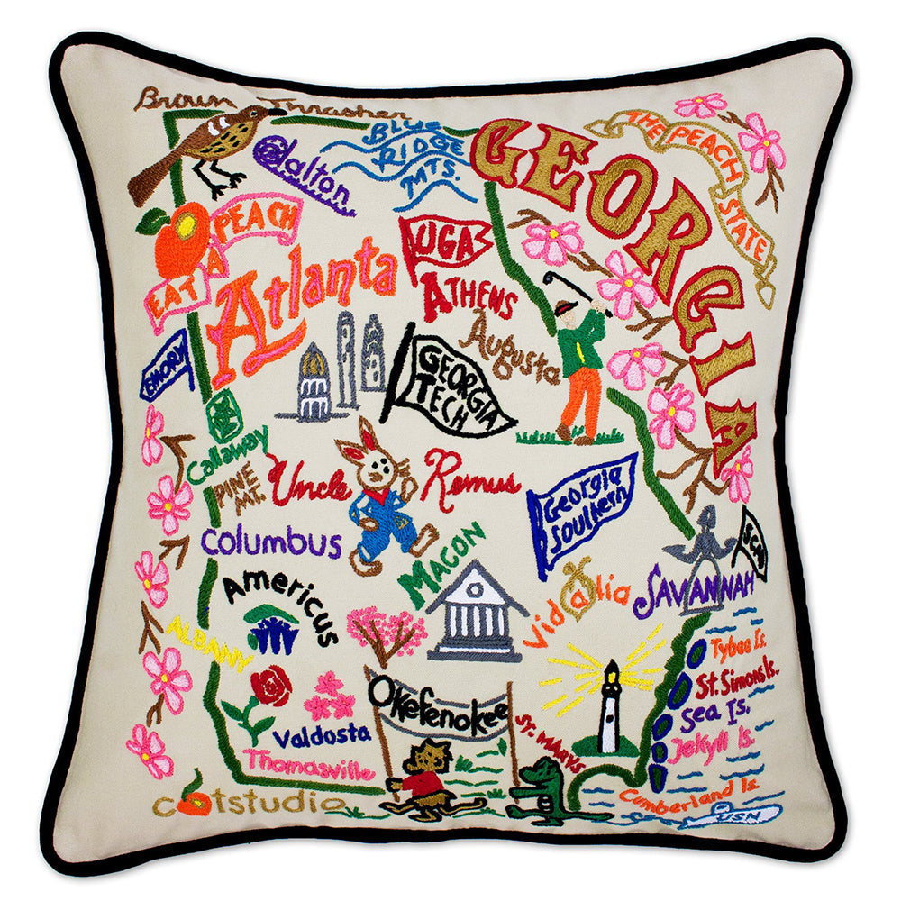 Georgia Hand-Embroidered Pillow from Quirks!