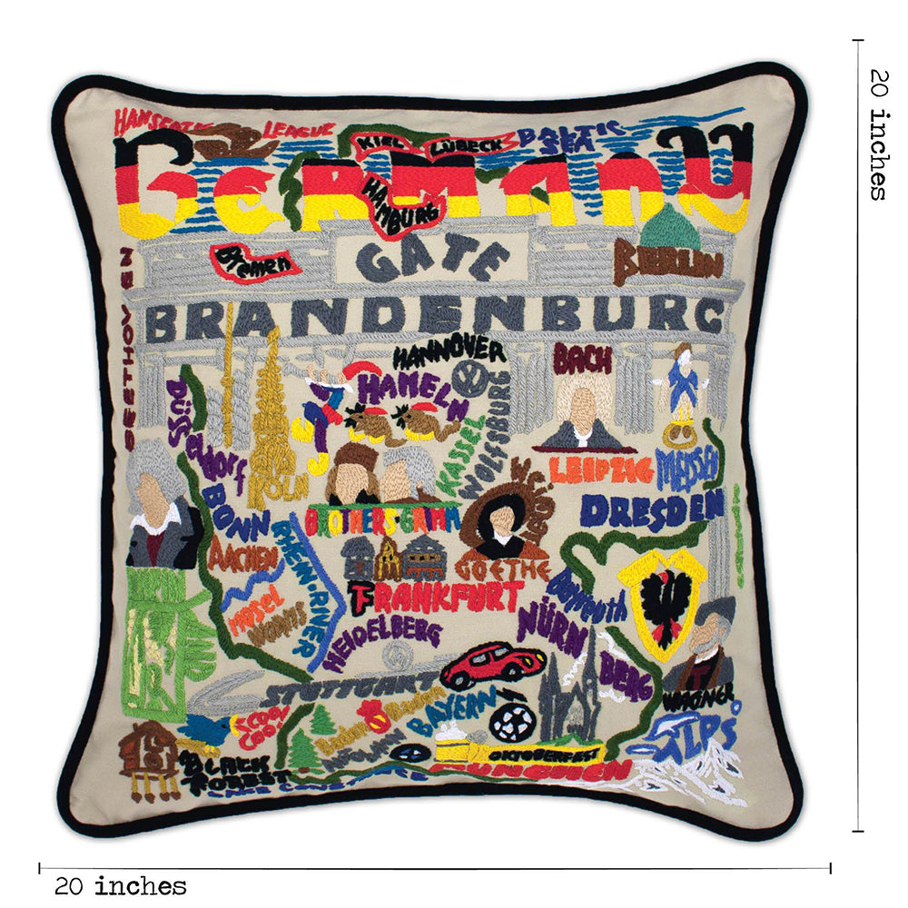 Germany Hand-Embroidered Pillow from Quirks!
