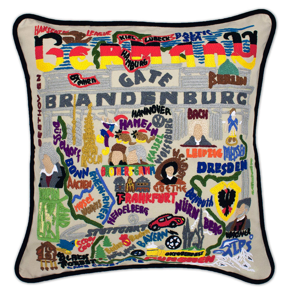 Germany Hand-Embroidered Pillow from Quirks!