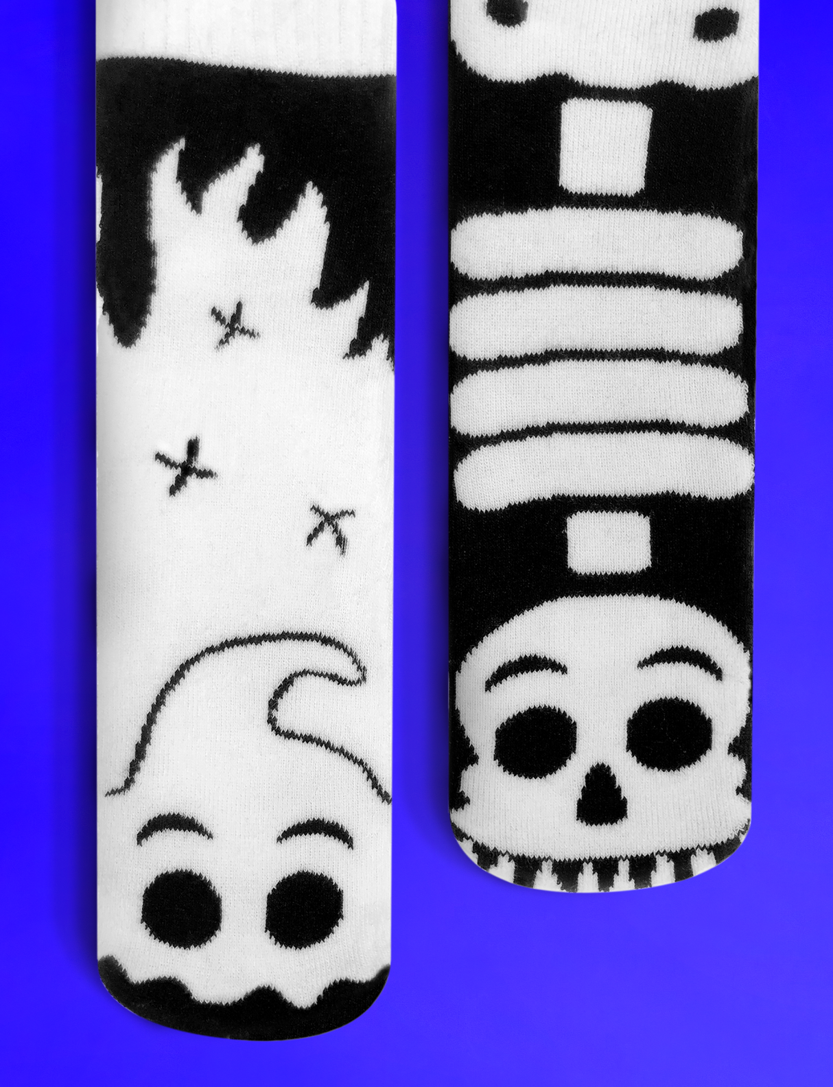 KIDS GHOST & SKELETON GLOW-IN-THE-DARK NO SLIP SOCKS from Pals Socks
