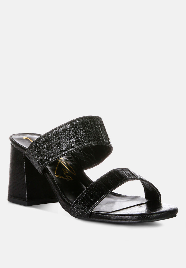 Giblet Metallic Slip On Block Heels from London Rag International