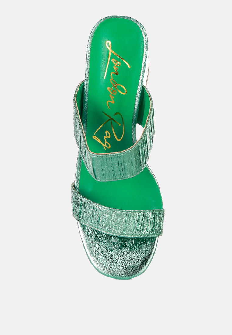 Giblet Metallic Slip On Block Heels from London Rag International