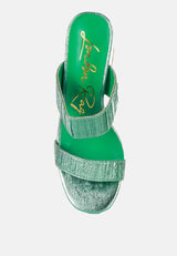 Giblet Metallic Slip On Block Heels from London Rag International