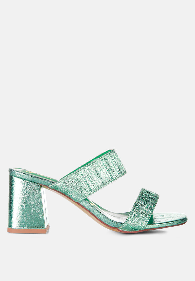 Giblet Metallic Slip On Block Heels from London Rag International