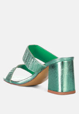 Giblet Metallic Slip On Block Heels from London Rag International
