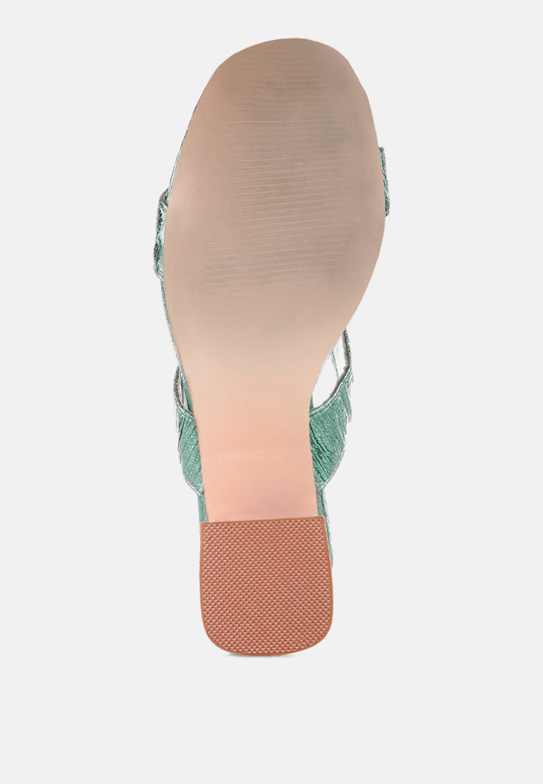 Giblet Metallic Slip On Block Heels from London Rag International