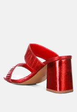 Giblet Metallic Slip On Block Heels from London Rag International
