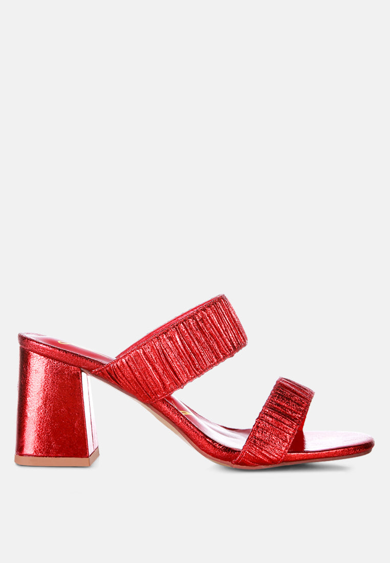 Giblet Metallic Slip On Block Heels from London Rag International