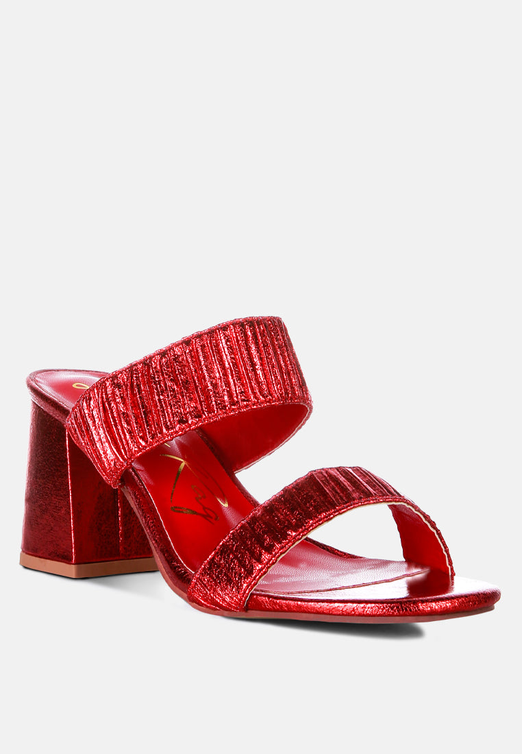 Giblet Metallic Slip On Block Heels from London Rag International