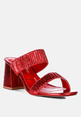 Giblet Metallic Slip On Block Heels from London Rag International