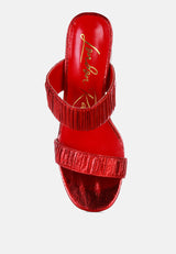 Giblet Metallic Slip On Block Heels from London Rag International