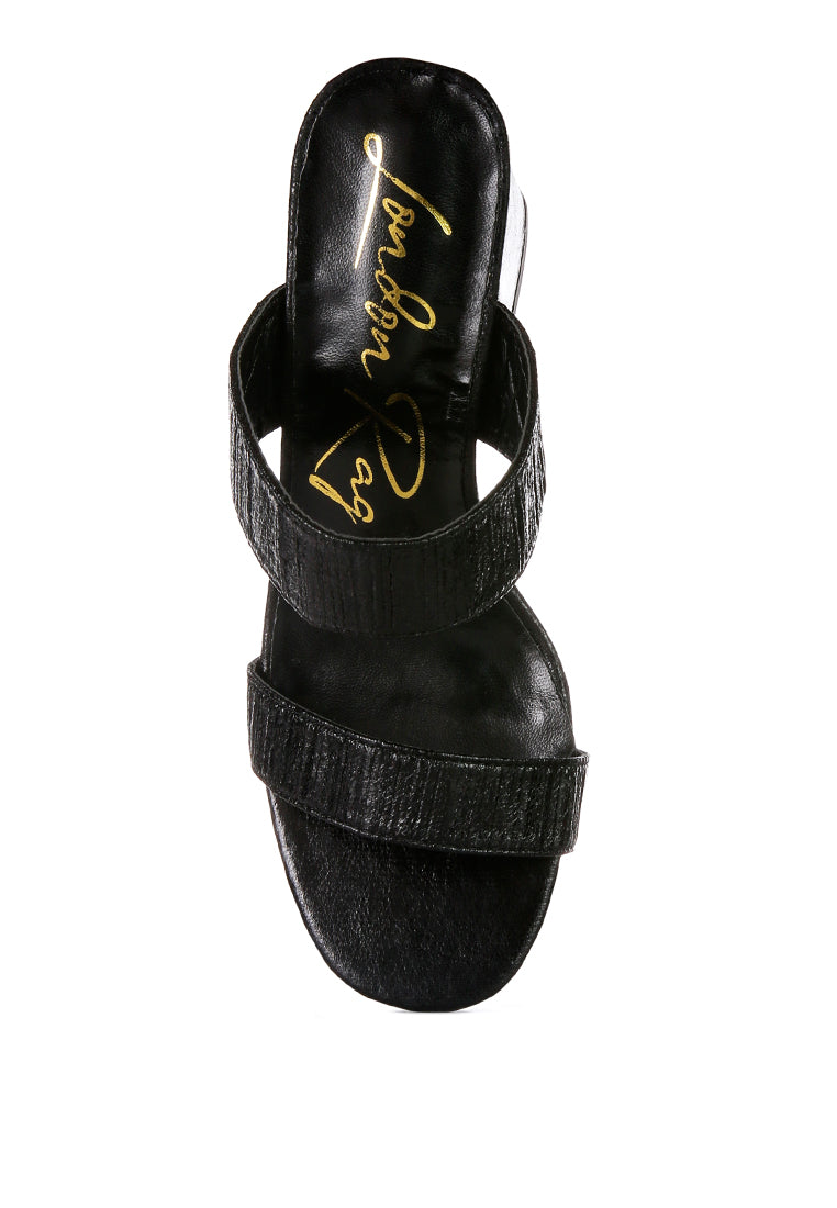 Giblet Metallic Slip On Block Heels from London Rag International