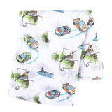 Gift Set: Alabama Baby Muslin Swaddle Blanket and Burp Cloth/Bib Combo from Little Hometown