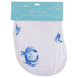 Gift Set: Blue Crab Baby Muslin Swaddle Blanket and Burp Cloth/Bib Combo from Little Hometown