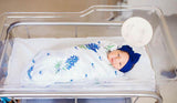 Gift Set: Bluebonnets Baby Muslin Swaddle Blanket and Burp Cloth/Bib Combo from Little Hometown