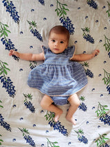 Gift Set: Bluebonnets Baby Muslin Swaddle Blanket and Burp Cloth/Bib Combo from Little Hometown