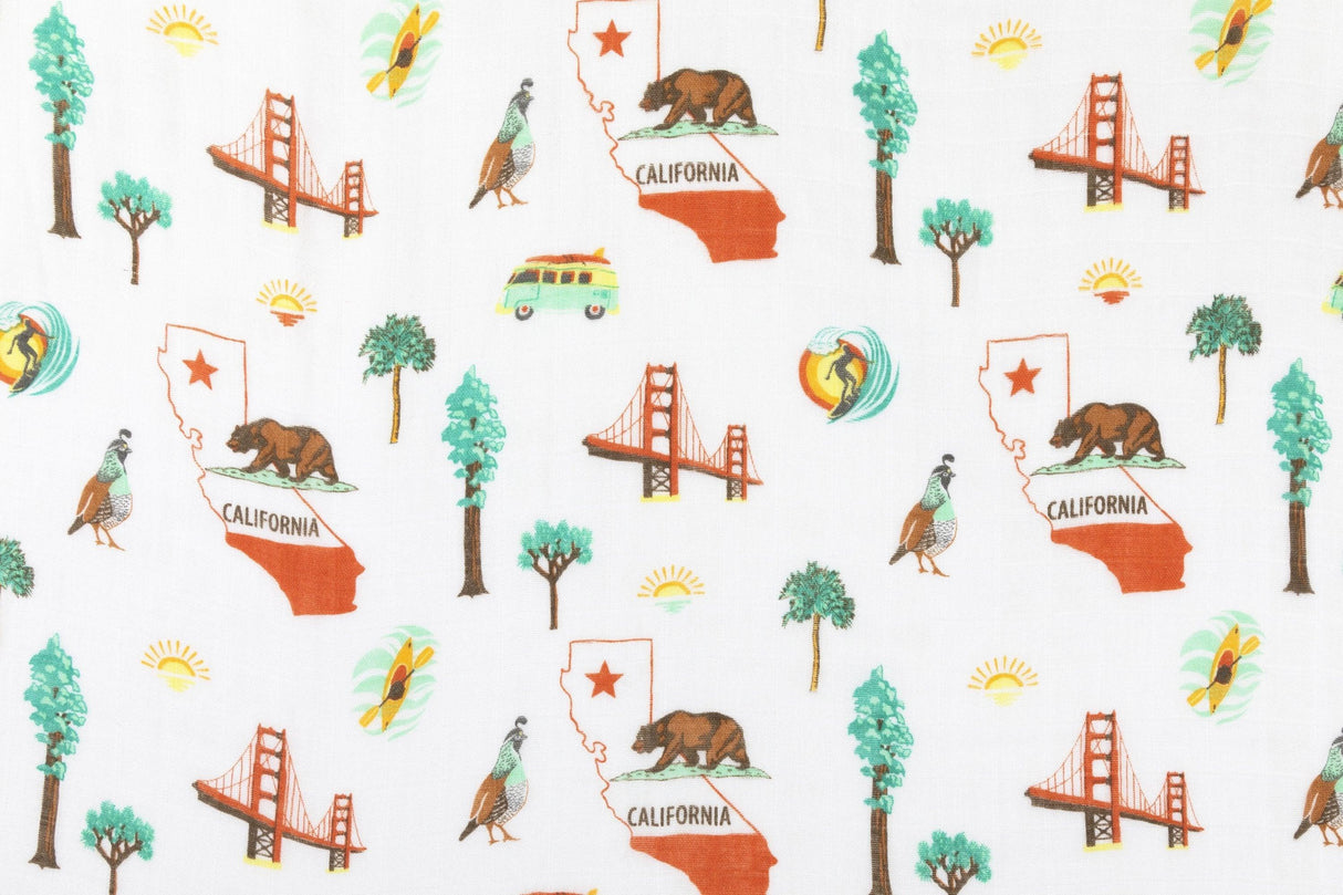 Gift Set: California Baby Muslin Swaddle Blanket and Burp Cloth/Bib Combo from Little Hometown