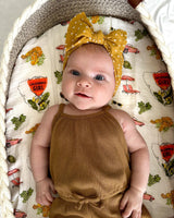Gift Set: California Girl Muslin Swaddle Blanket and Burp Cloth/Bib Combo from Little Hometown