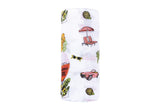 Gift Set: California Girl Muslin Swaddle Blanket and Burp Cloth/Bib Combo from Little Hometown