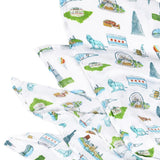 Gift Set: Chicago Baby Muslin Swaddle Blanket and Burp Cloth/Bib Combo from Little Hometown