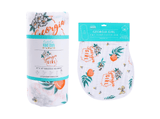 Gift Set: Georgia Girl Muslin Swaddle Blanket and Burp Cloth/Bib Combo from Little Hometown