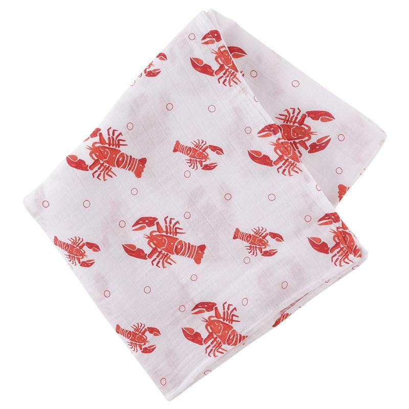 Gift Set: Heads Tails Crawfish Lobster Baby Muslin Swaddle Blanket and Burp Cloth/Bib Combo from Little Hometown
