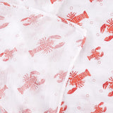 Gift Set: Heads Tails Crawfish Lobster Baby Muslin Swaddle Blanket and Burp Cloth/Bib Combo from Little Hometown