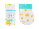 Gift Set: Hey Y'all Baby Muslin Swaddle Blanket and Burp Cloth/Bib Combo from Little Hometown