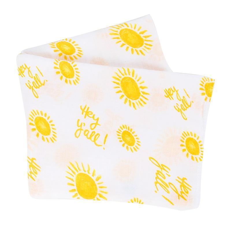 Gift Set: Hey Y'all Baby Muslin Swaddle Blanket and Burp Cloth/Bib Combo from Little Hometown