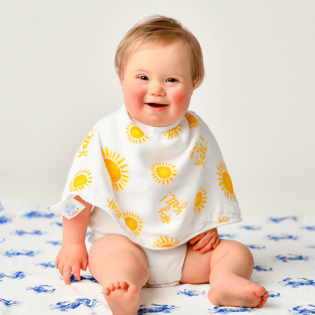 Gift Set: Hey Y'all Baby Muslin Swaddle Blanket and Burp Cloth/Bib Combo from Little Hometown