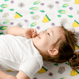 Gift Set: illinois Baby Muslin Swaddle Blanket and Burp Cloth/Bib Combo from Little Hometown