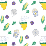 Gift Set: illinois Baby Muslin Swaddle Blanket and Burp Cloth/Bib Combo from Little Hometown