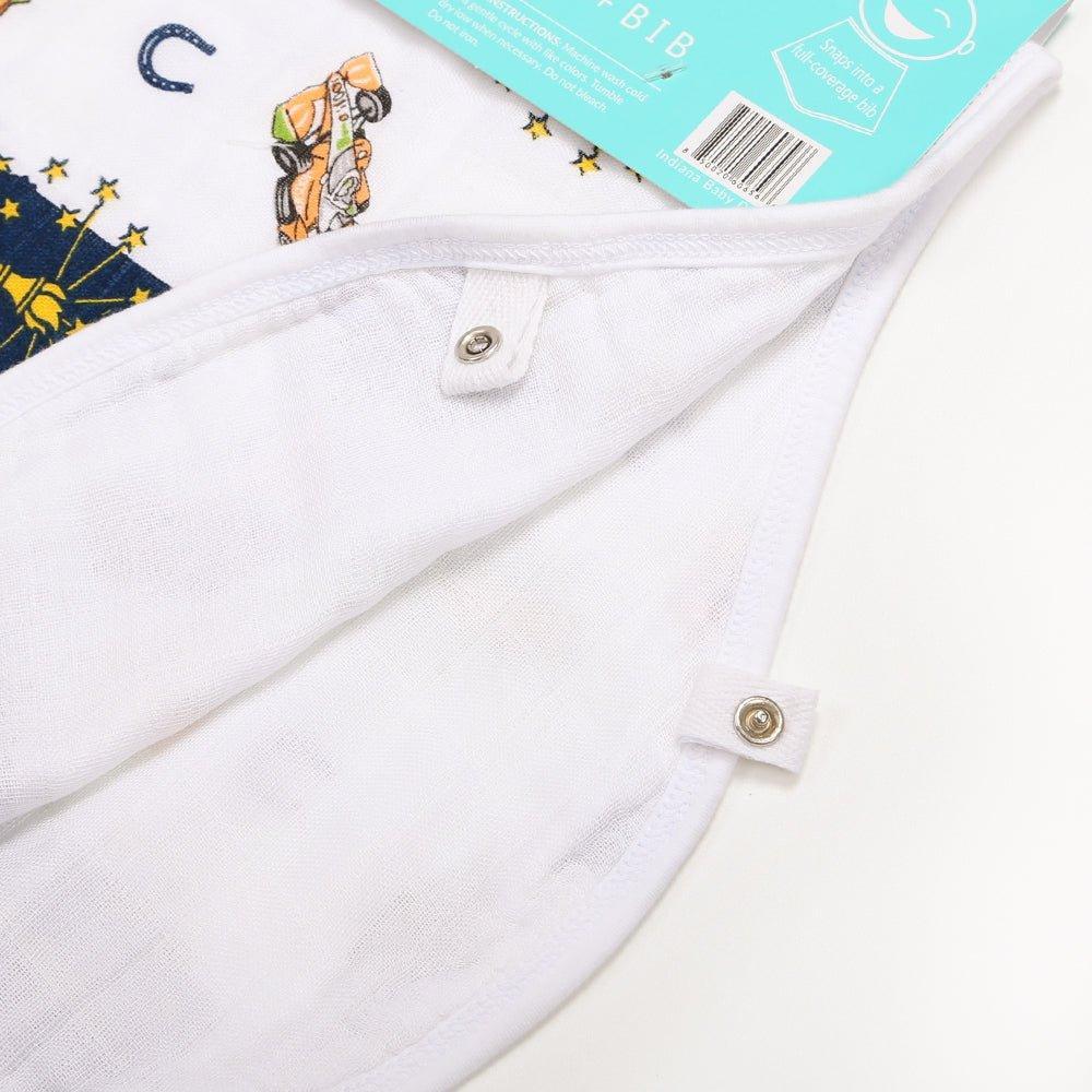 Gift Set: Indiana Baby Muslin Swaddle Blanket and Burp Cloth/Bib Combo from Little Hometown