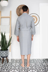 Waffle Kimono Spa Bathrobe for Men -  Absorbent, Lightweight From Lotus Linen