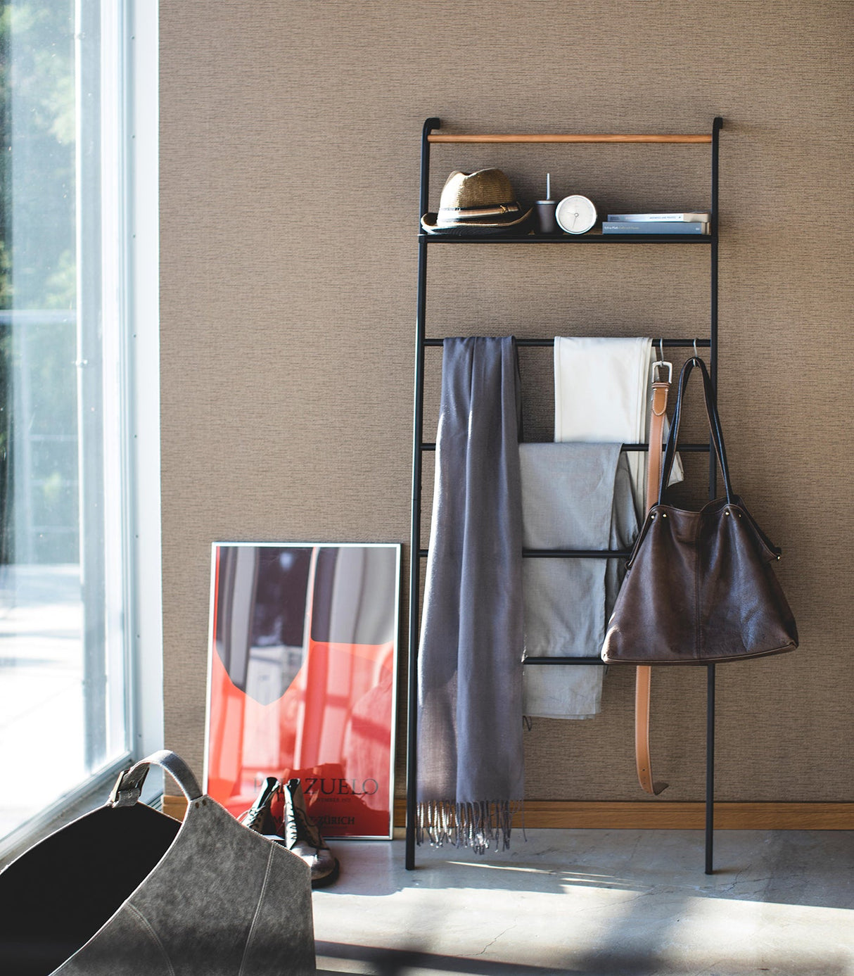 Leaning Storage Ladder - Two Styles - Steel from Yamazaki Home