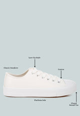 Girdies White Canvas Sneakers from London Rag International