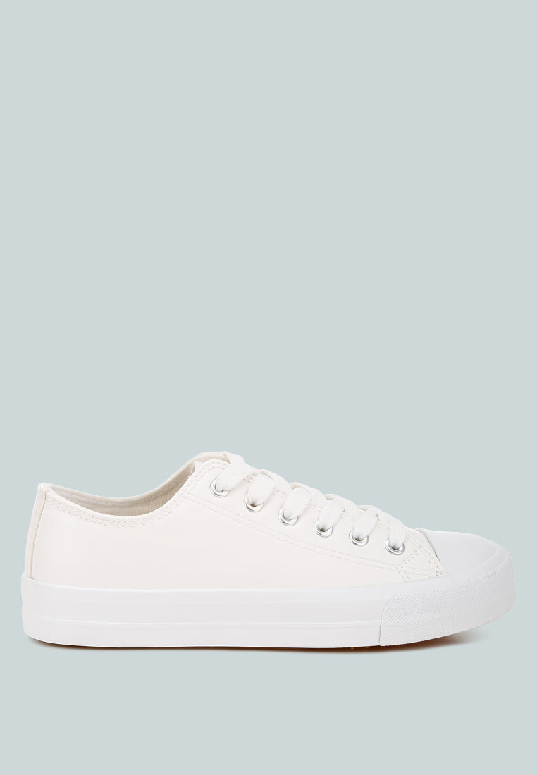 Girdies White Canvas Sneakers from London Rag International