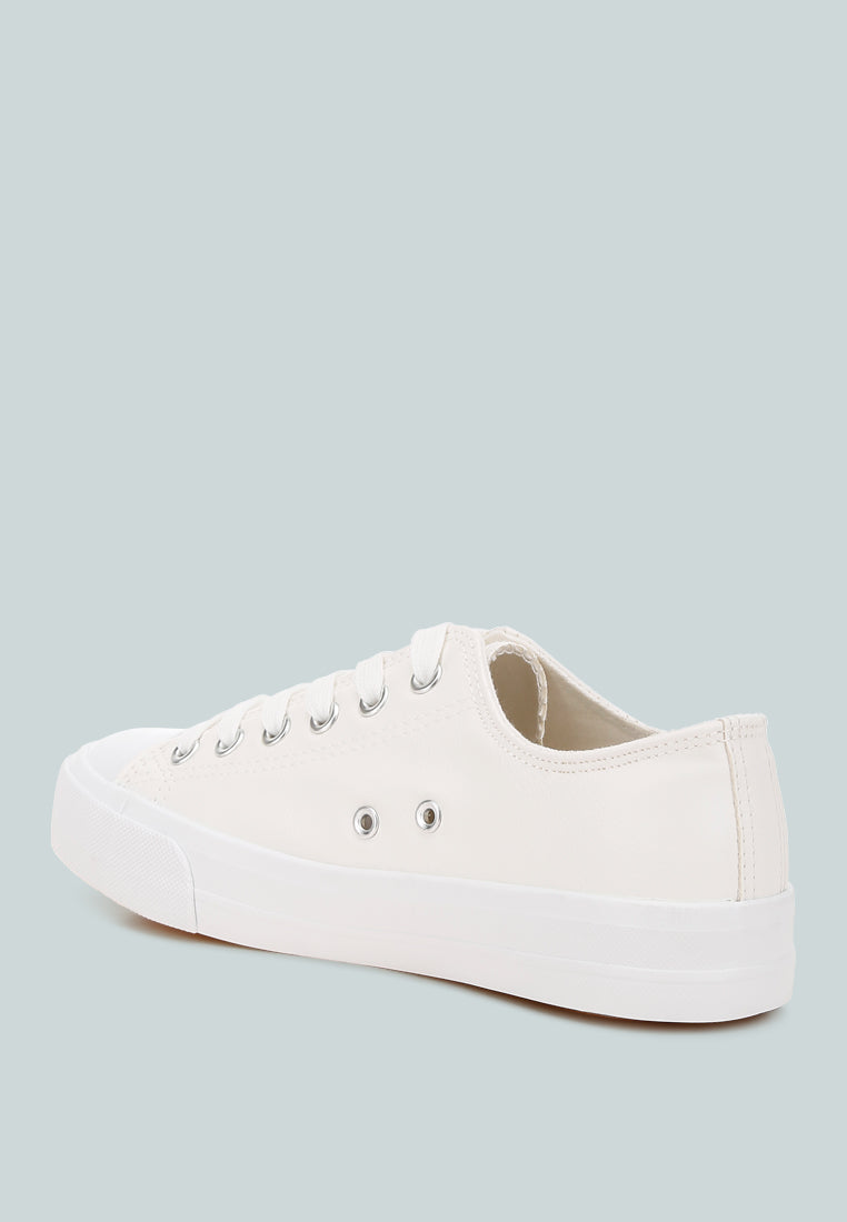 Girdies White Canvas Sneakers from London Rag International