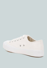 Girdies White Canvas Sneakers from London Rag International