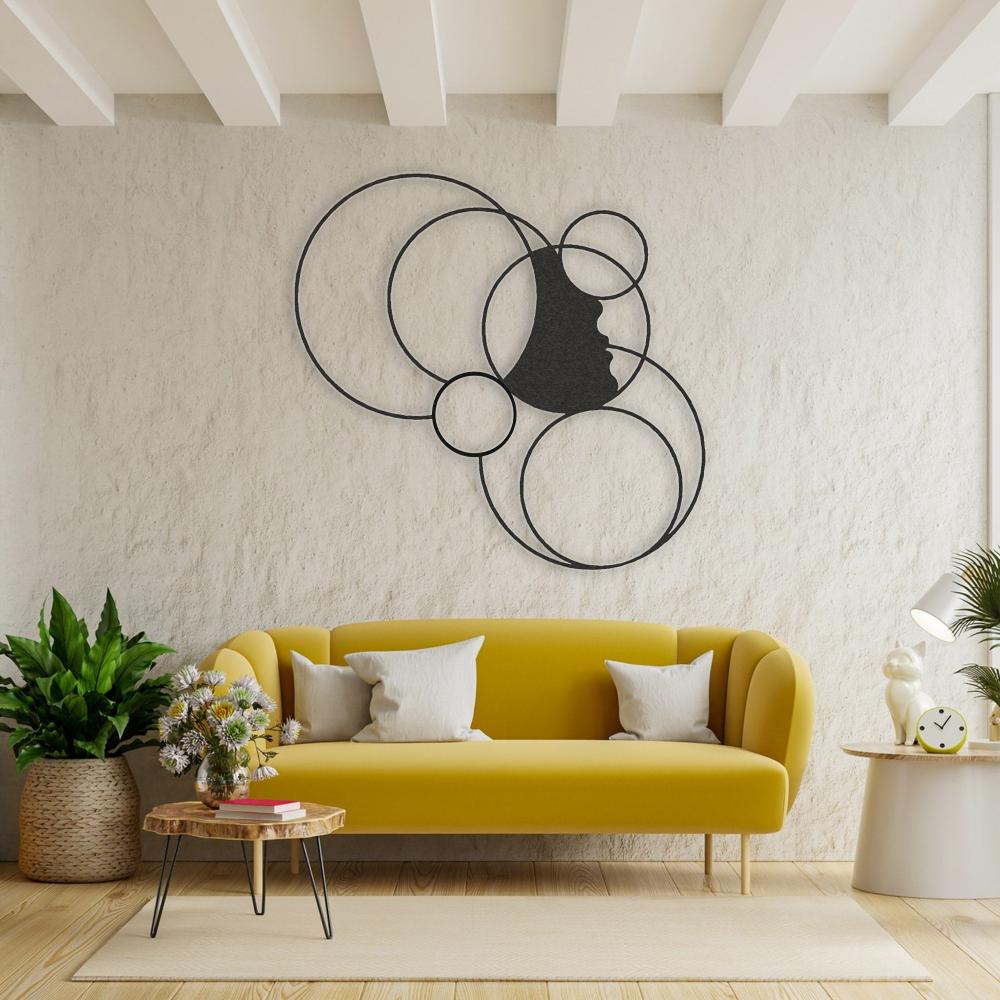 Metal Decor with Girl and Circles from VITAHOME DESIGN LLC