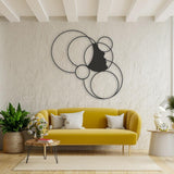 Metal Decor with Girl and Circles from VITAHOME DESIGN LLC