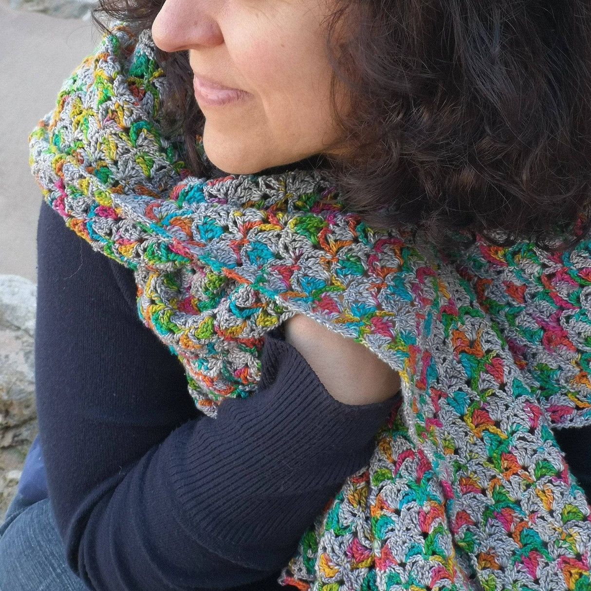 Gleeful Hummingbirds Wrap Crochet Pattern from Darn Good Yarn