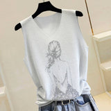 Glitter Print Tank Top From Kawaii Stop